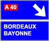 bifurcation d'autoroute par plusieurs panneaux